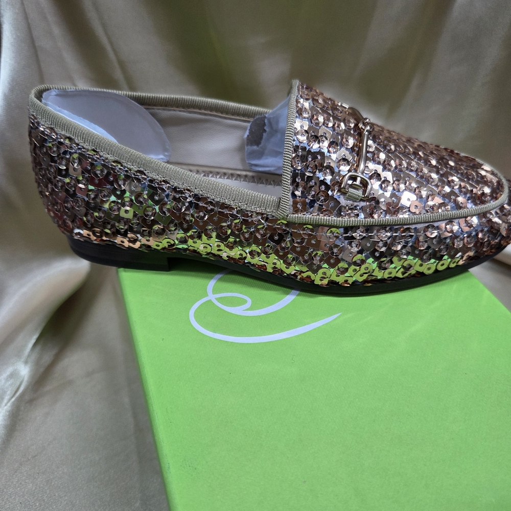 Sam Edelman Gold Sequin Kids Dress Shoes